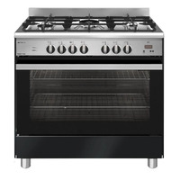 Emilia 90cm Gloss Black Dual Fuel Cooker with Electric Oven EM965GEN