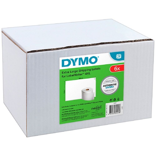 Dymo LabelWriter XL Shipping Label 6 Pack 2128307 104mm x 159mm to suit 4XL and 5XL