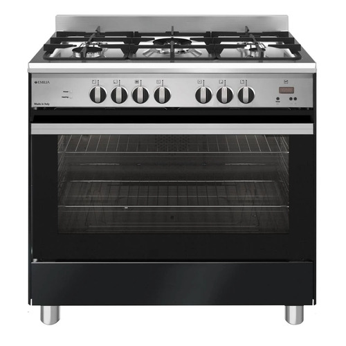 Emilia 90cm Gloss Black Dual Fuel Cooker with Electric Oven EM965GEN