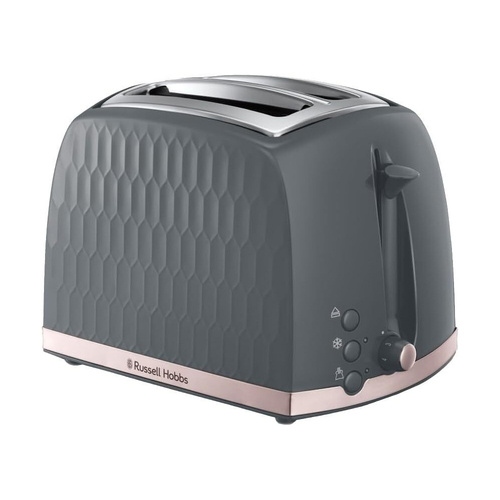 Russell Hobbs Honeycomb 2 Slice Toaster - Grey/Chrome RHT702GCH