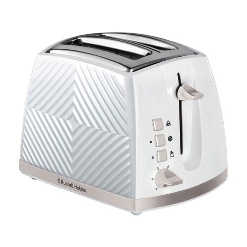 Russell Hobbs Groove 2 Slice Toaster in White RHT722WHI